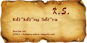 Kökény Sára névjegykártya